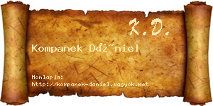 Kompanek Dániel névjegykártya